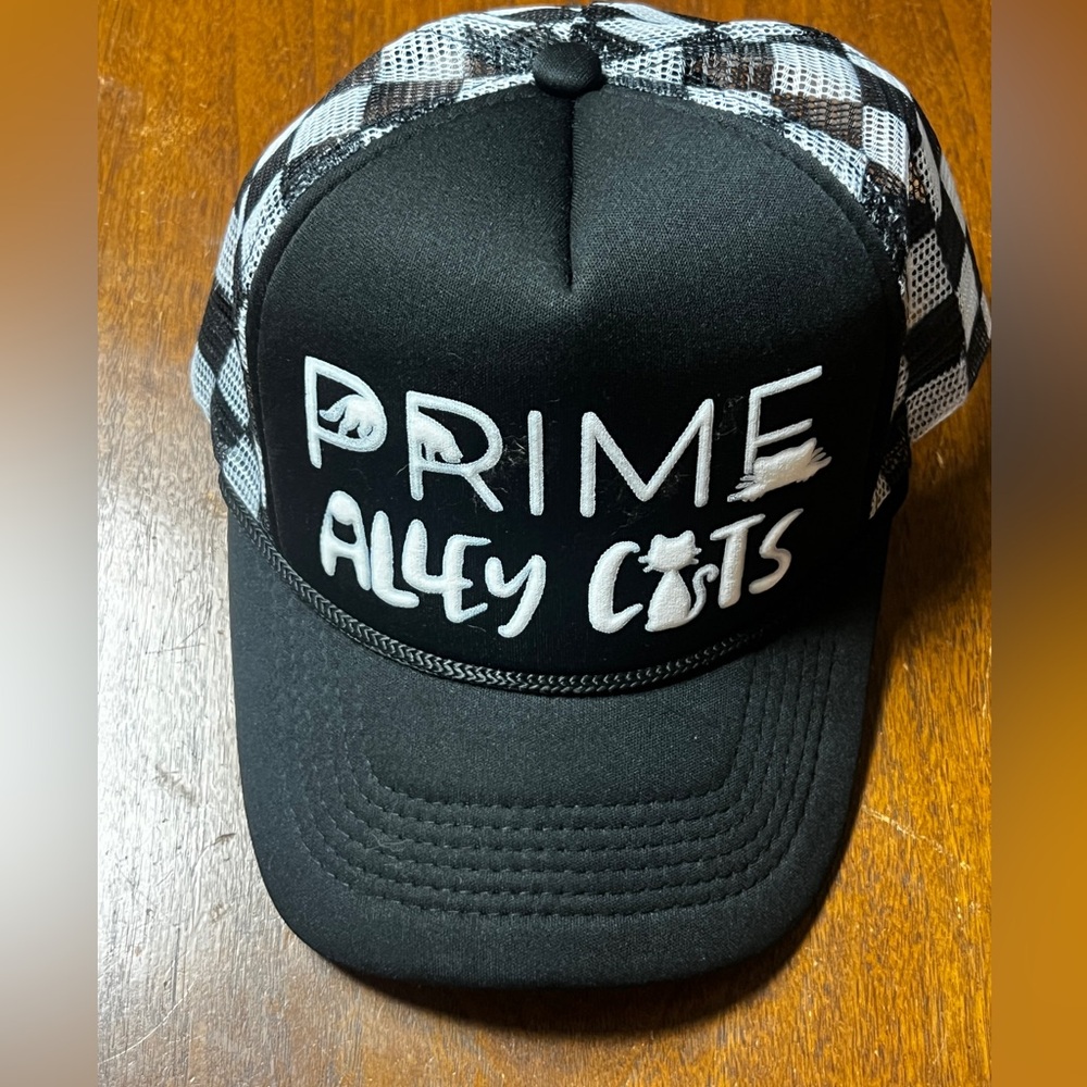 Black and White “Prime Alley Cats” Trucker Hat